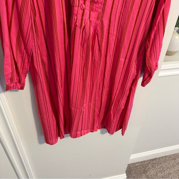 NWT Natalie Martin Pink Striped Long Sleeve Mini Dress XS - Picture 11 of 11